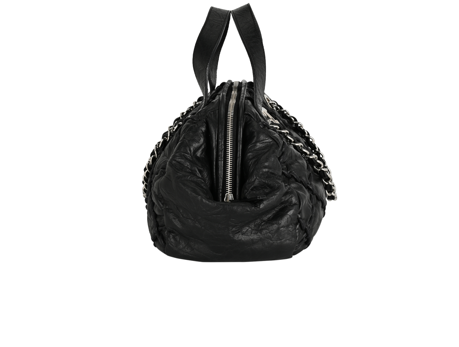Ultra Stitch Bowling Bag, &pound;1,800, Handbags, Black, Leather, Side view